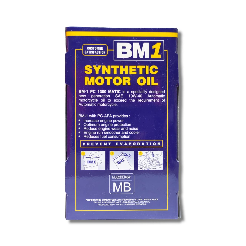 OLI BM1 MOTOR MATIC 10W40 PC 1300 MATIC 800ML SYNTHETIC PC-AFA