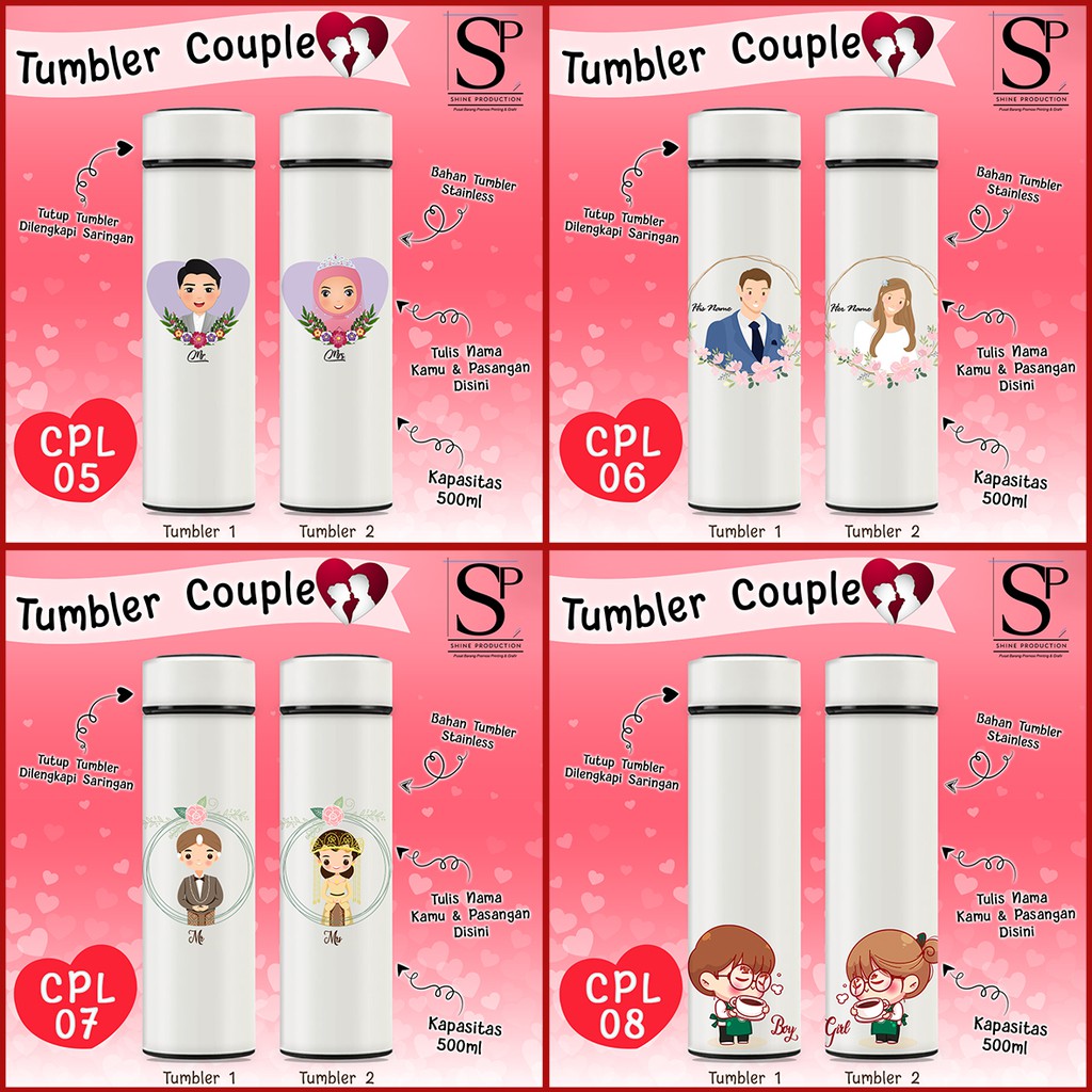 Tumbler Couple Botol Minum Couple Valentine