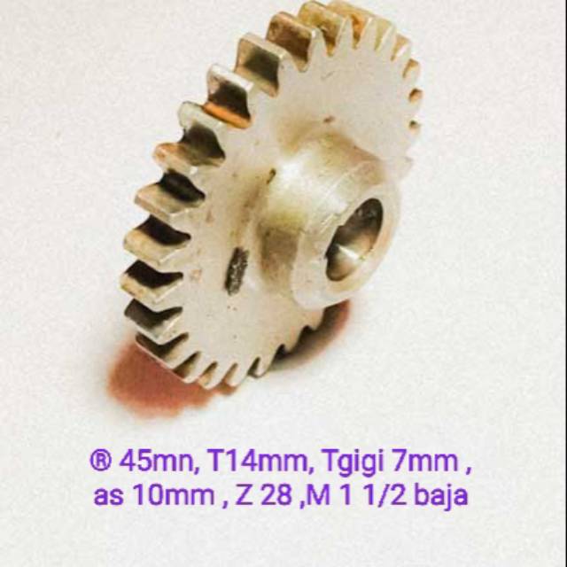 Pinion spur gear baja 45mm M1 1/2  Z28