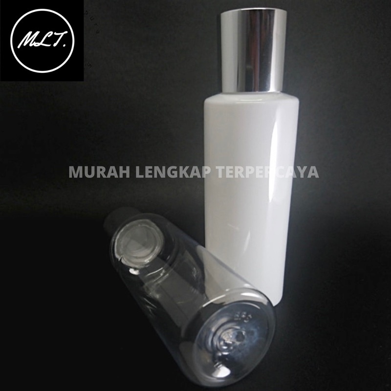 BOTOL PRESSTOP 100 ML RF / BOTOL DISCTOP 100ML RF / BOTOL RF 100ML CLEAR PUTIH TUTUP PRESTOP SILVER