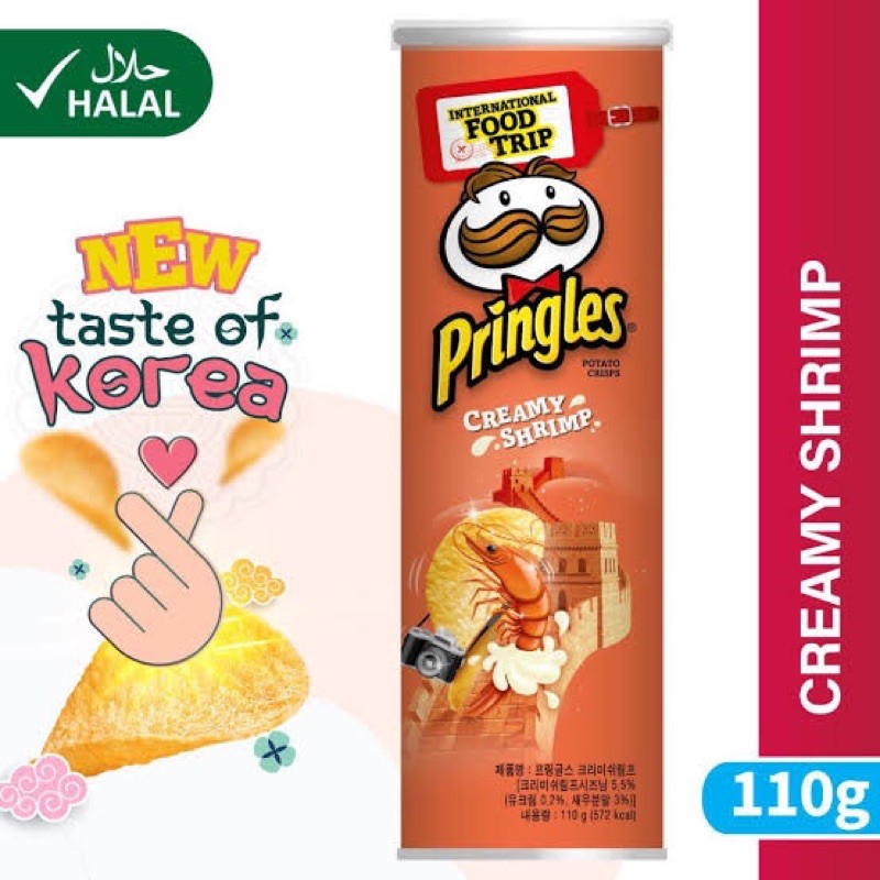 Pringles Creamy Shrimp Pringles Impor Korea Pringles Korea Potato Chip 110g Rasa Udang Pringles Unik