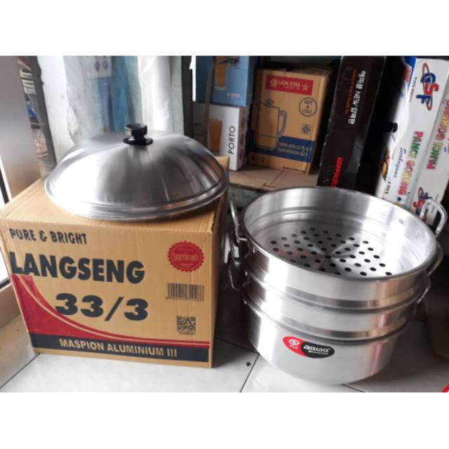 3 Kg Langseng Steamer Kukus Kue Susun 3 Alluminium Ukuran 33 Cm Maspion Free Buble Shopee Indonesia