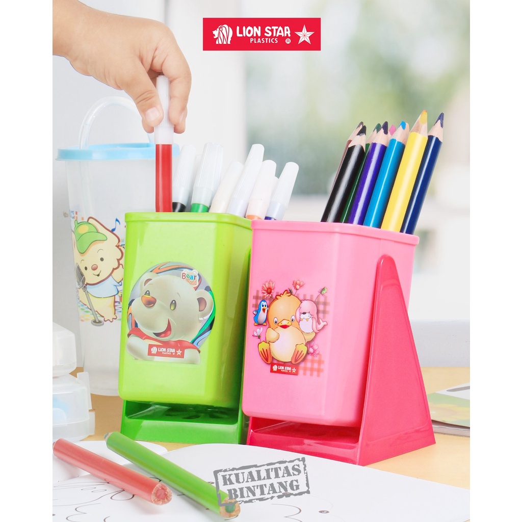 

Lion Star Kotak Alat Tulis Box Pulpen Pen Sumpit Pensil Garpu Plastik FE-5 Fancy Swing Boxy