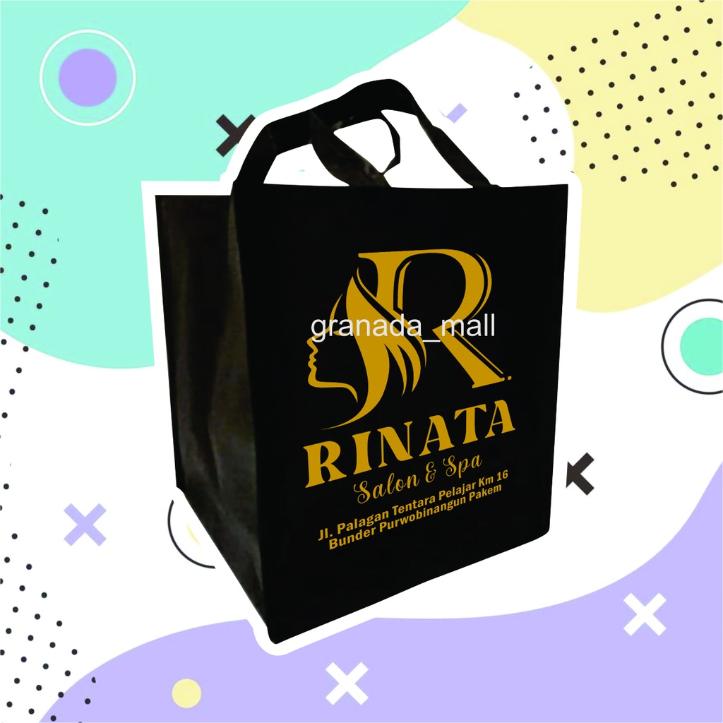 TAS  SABLON AQIQAH / TAS SOUVENIR SABLON BAHAN TEBAL 75 GSM - PENUTUP TALI