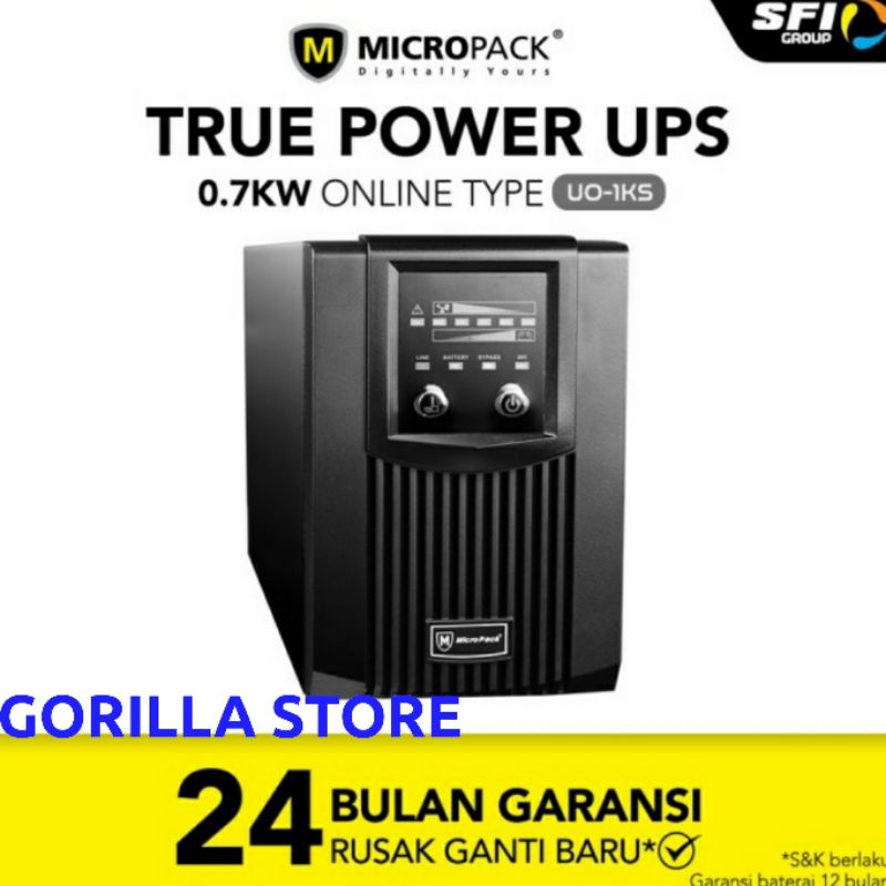 MICROPACK UPS True Power Online 1KVA [UO-1KS]