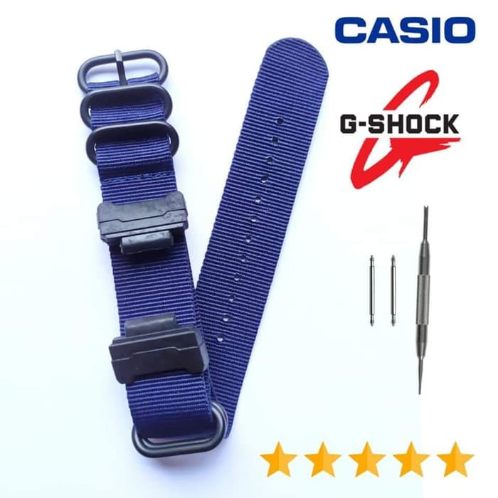 Tali jam tangan Casio G Shock Kanvas nylon Zulu strap Adapter - Biru Navy