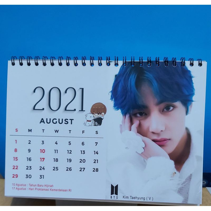 

CUSTOM KALENDER MEJA BTS / KALENDER 2021 BTS isi 6+1 cover (DUA SISI) 230 gsm