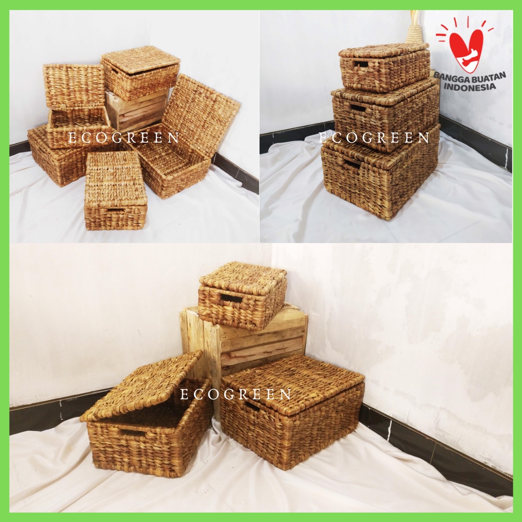 Ecogreen Water Hyacinth Wicker Trunk Nursery Toy Blanket Storage Chest Basket Box Bedside