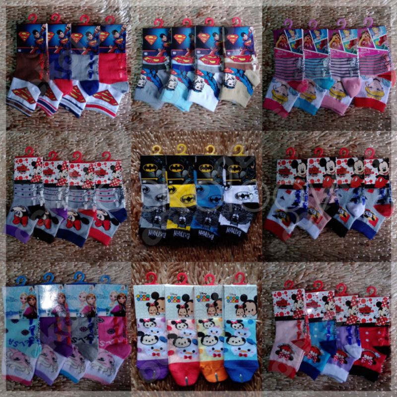 (Min 3pcs @9.000) Kaos kaki / Kids sock Disney original by Mundo (1)