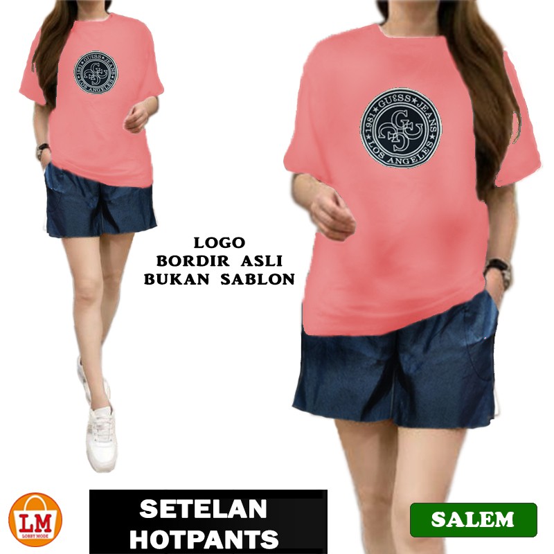 TERMURAH TERLARIS SETELAN HOTPANTS Motif Lucu Printing Baju Santai TERBARU LMS 19749