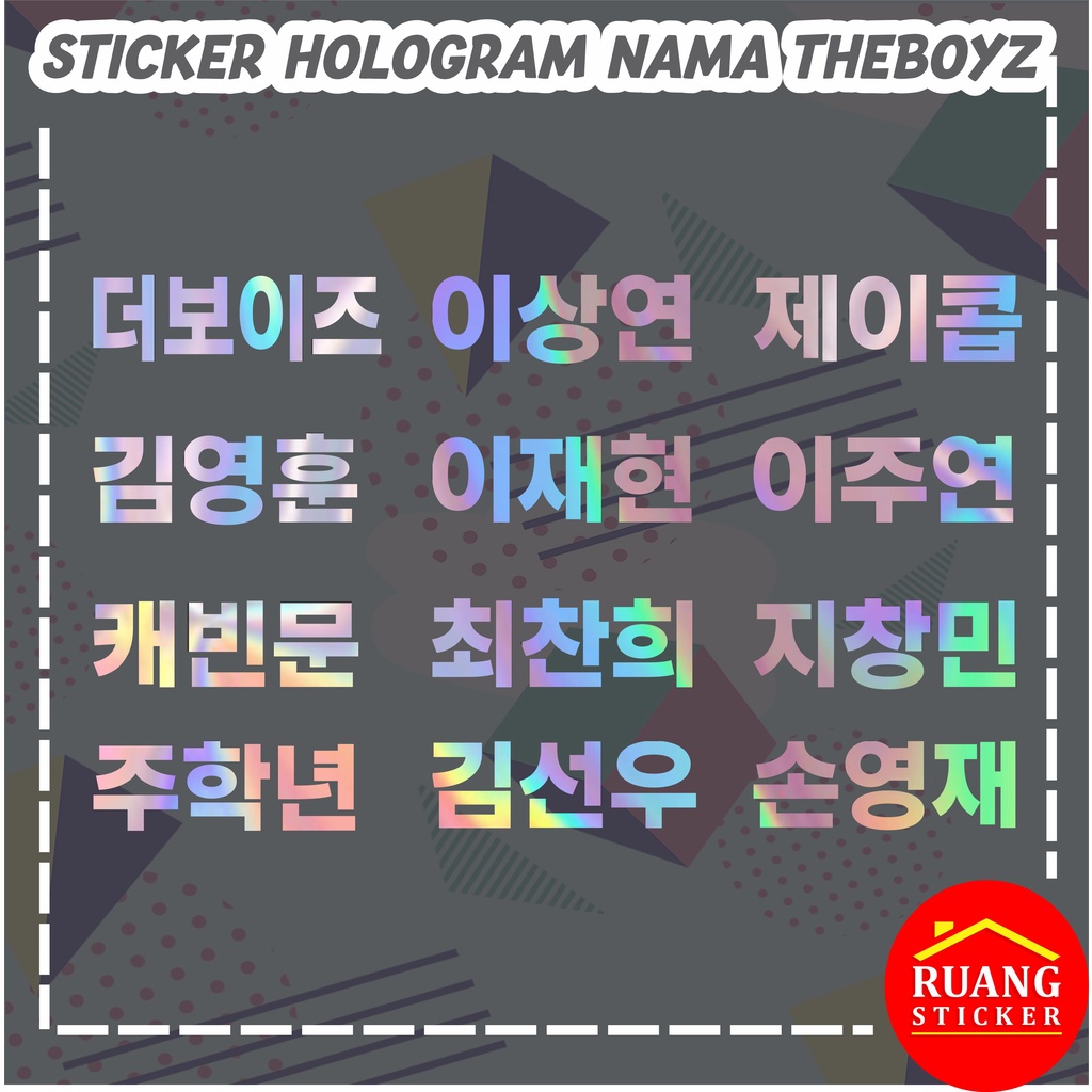 LANGSUNG JADI STIKER HOLOGRAM THEBOYZ NAMA MEMBER LIGHTSTICK THE BOYZ