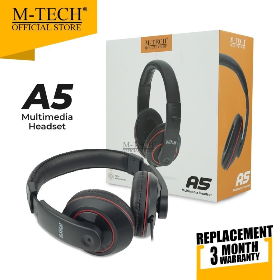 M-Tech Original Headset Stereo Bass A5 M-TECH A5 HEADSET GAMING
