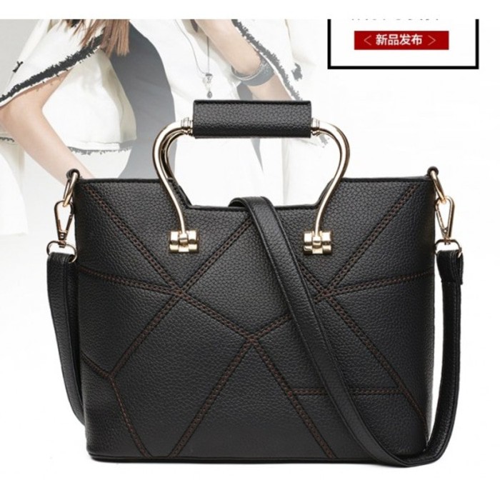 TAS SATCHELS TENTENG SLING BAG HITAM BESAR KUAT FORMAL GLAMOR WANITA
