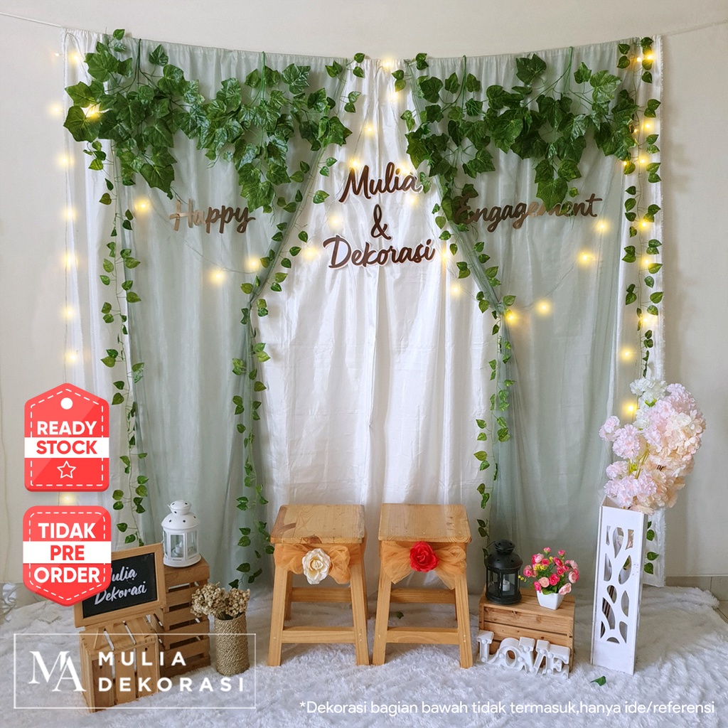 Dekorasi Lamaran Tunangan Backdrop Nikahan PhotoBooth DIY Akad Nikah Aqiqah Khitan Paket Mulia AA