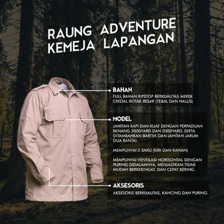 Jual Raung Adventure - Kemeja Lapangan / Kemeja PDH / PDL - Bahan ...