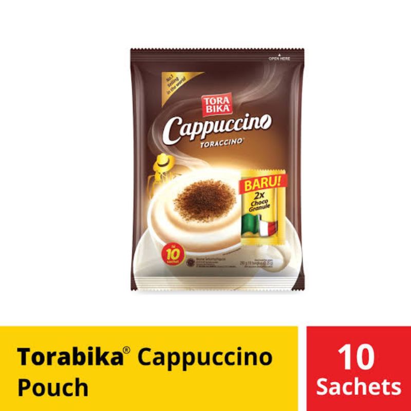 

Torabika cappuccino / susu / duo / moka / jahe susu / creamy latte 1 renceng isi 10s