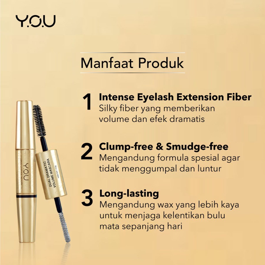 Kosmetik YOU Make Up Dual Dramatic Glam Volume Mascara Curl Volume