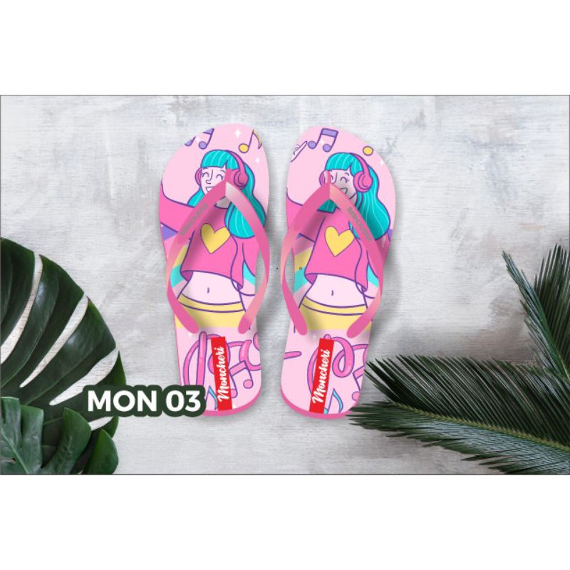 Sandal Jepit Wanita Printing Sendal Model Terbaru