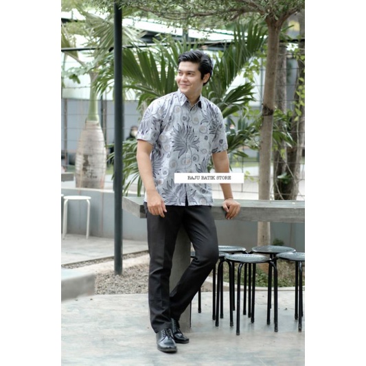 Maura Couple - Sania Ruffle Batik Couple ori Ndoro jowi DNT Garansi Termurah Shopee - Couple Aulia-Hem Pari Abu