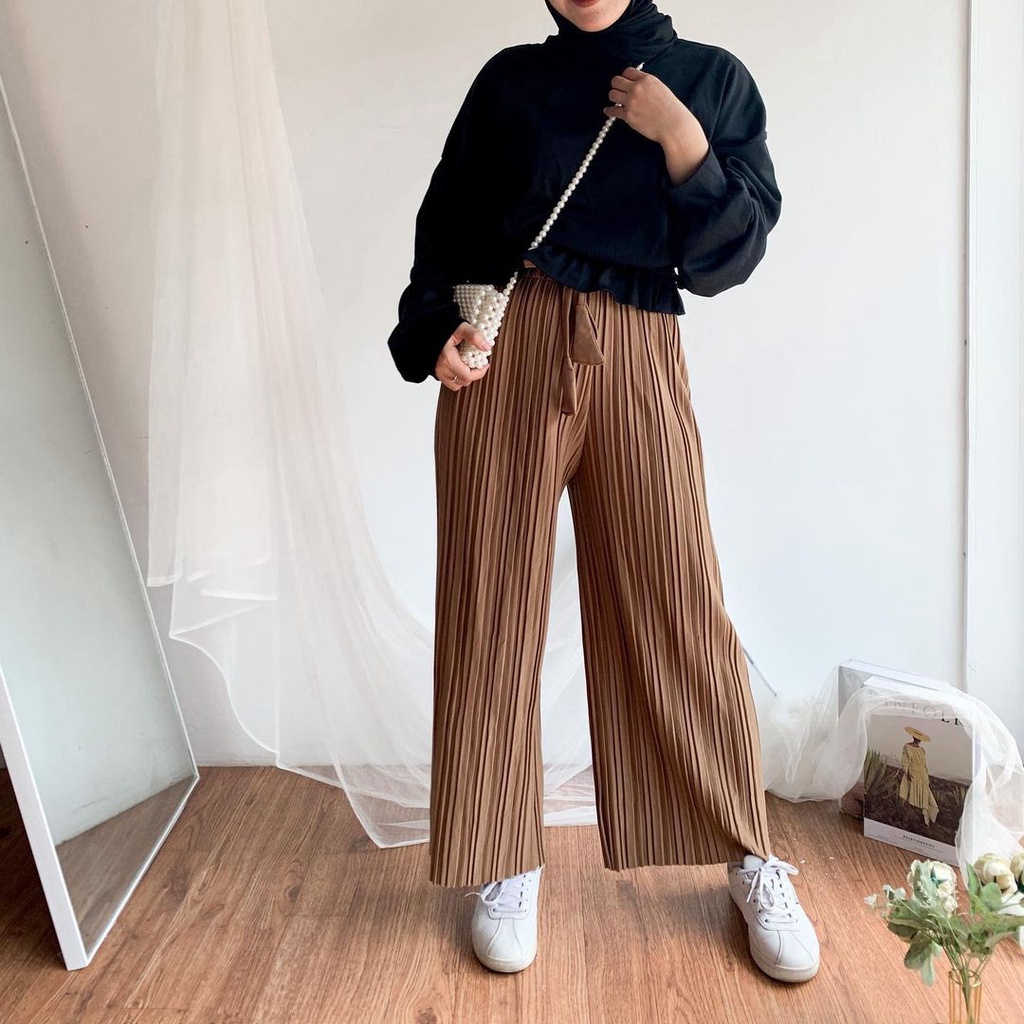 Rana Skirt Rok/Kulot Rample Plisket Kecil-Rana-Mocca