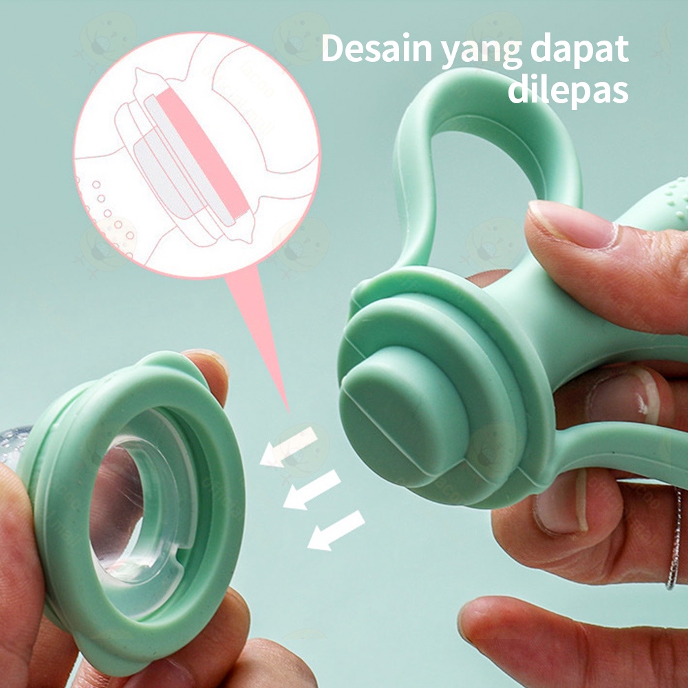 Lacoo Dot empeng buah bayi BPA Free 2 in 1 Baby Fruit Food Feeder Bahan silikon lembut