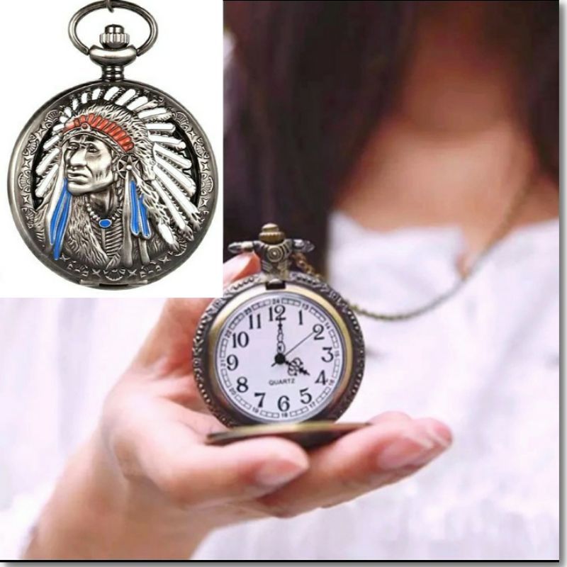 liontin indian, pocket watch indian unisex