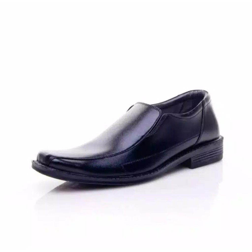 Sepatu Pantofel Pria Kulit Slip On Oxford Sepatu Pantofel Slip On Fullhitam