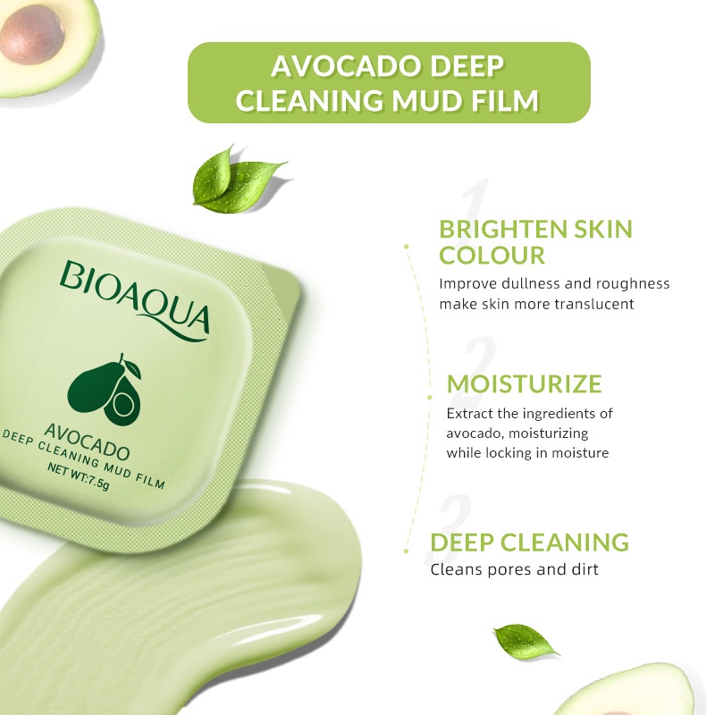 【BPOM】BIOAQUA Face Mask centella asiatica/Hyaluronic acid/Avocado deep clean mud mask Pudding masker