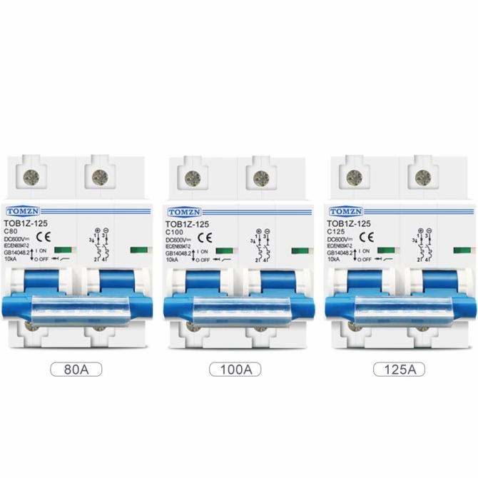 MCB DC 2P 600V 80A 100A 125A TOMZN circuit breaker PV solar panel