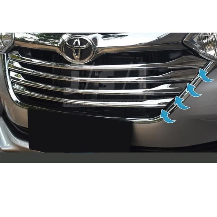 GRIL TRIM DEPAN TOYOTA AVANZA 2019 CHROME 4 PCS LOWIN 8161 CH