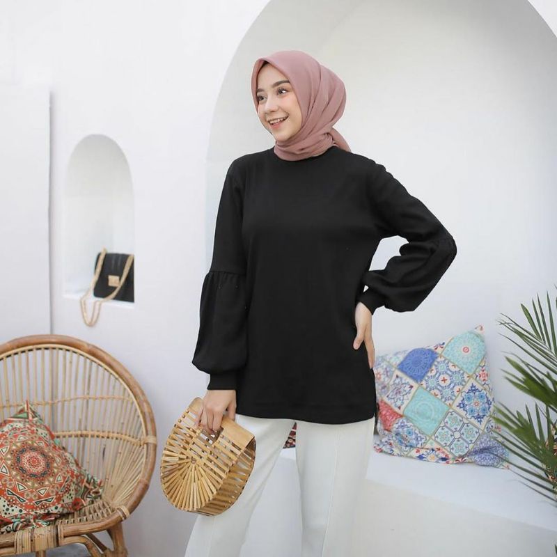 Baju Tangan Balon Rosabbel Blouse Syakila / Viral Tiktok