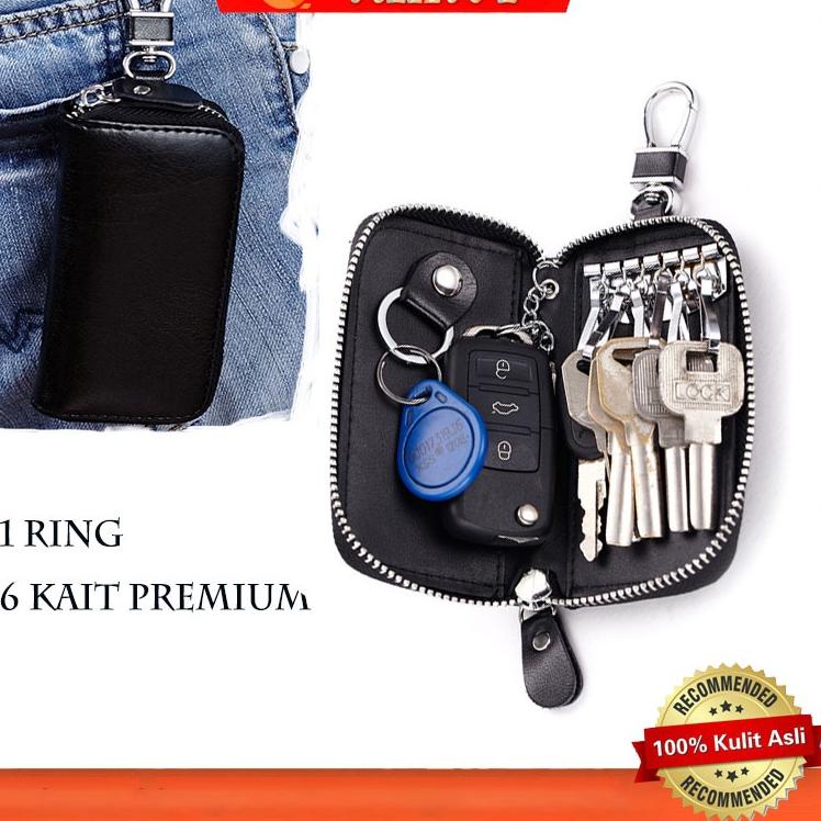 RIZKY-LOKAL RIZKY-LOKAL Dompet Kulit Asli Mobil Motor Import Gantungan Kunci   Resleting Zipper Kuli