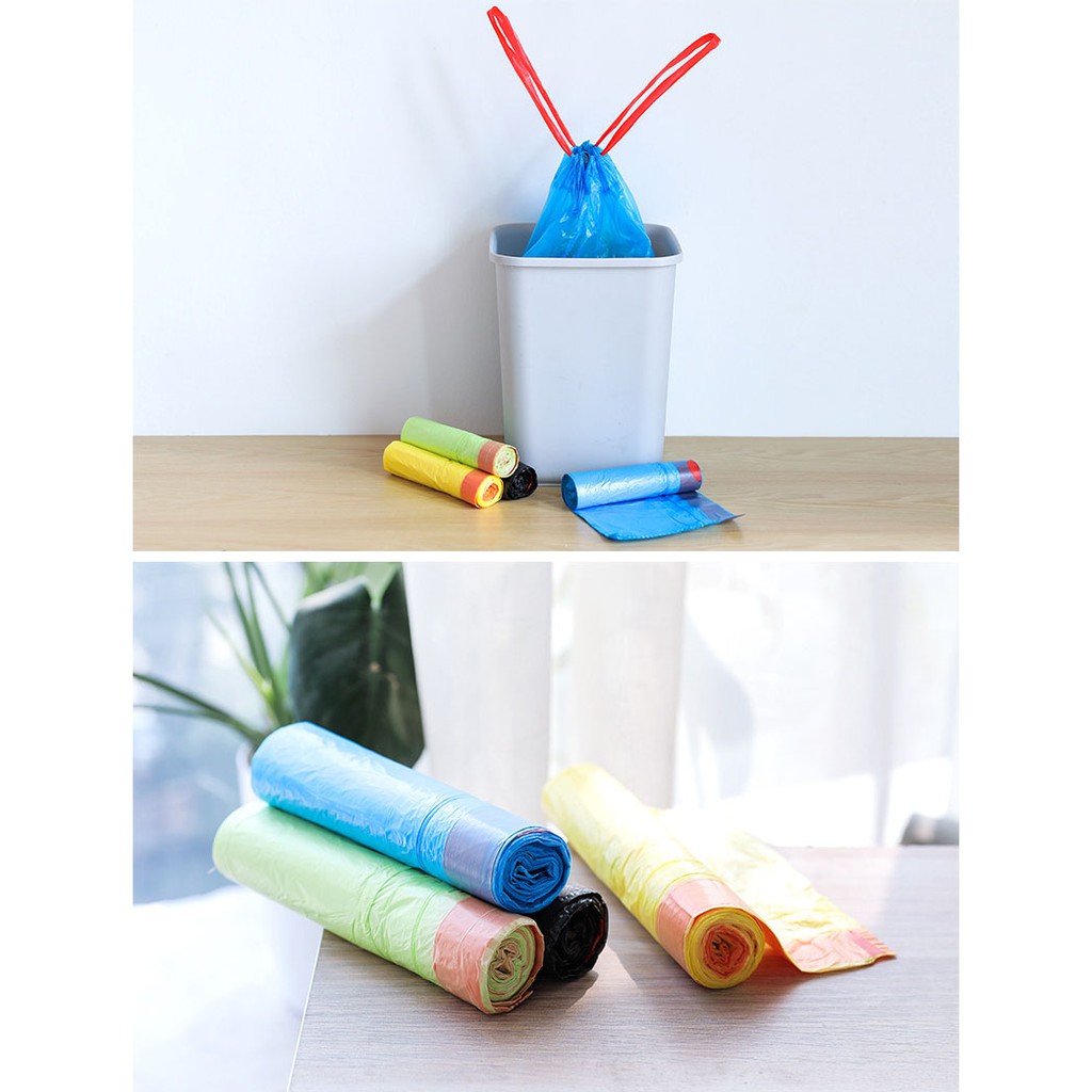 BD-006 Kantong Plastik Sampah Gulung dengan Tali Isi 15pcs Uk.45*50cm