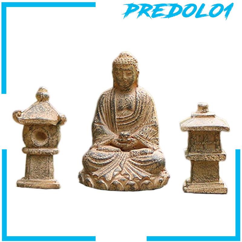 [PREDOLO1] Small Buddha Statue Decorative Creative DIY Accessories for Garden Balcony Mini