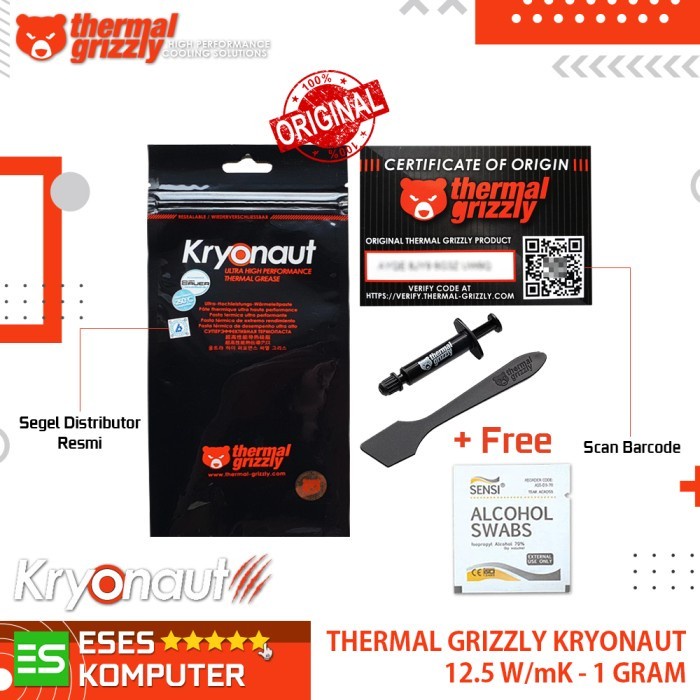 Thermal Grizzly Kryonaut 1 Gram / 1 Gr Thermal Paste Compound Grease | Pasta Thermal