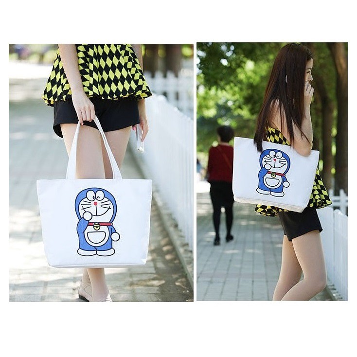 ELFYDO ELF1390 Totebag Wanita Tote Bag Resleting Kanvas Karakter