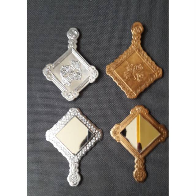 CERMIN KOTAK EMAS & PERAK/SUVENIR HAJI/SUVENIR PERNIKAHAN