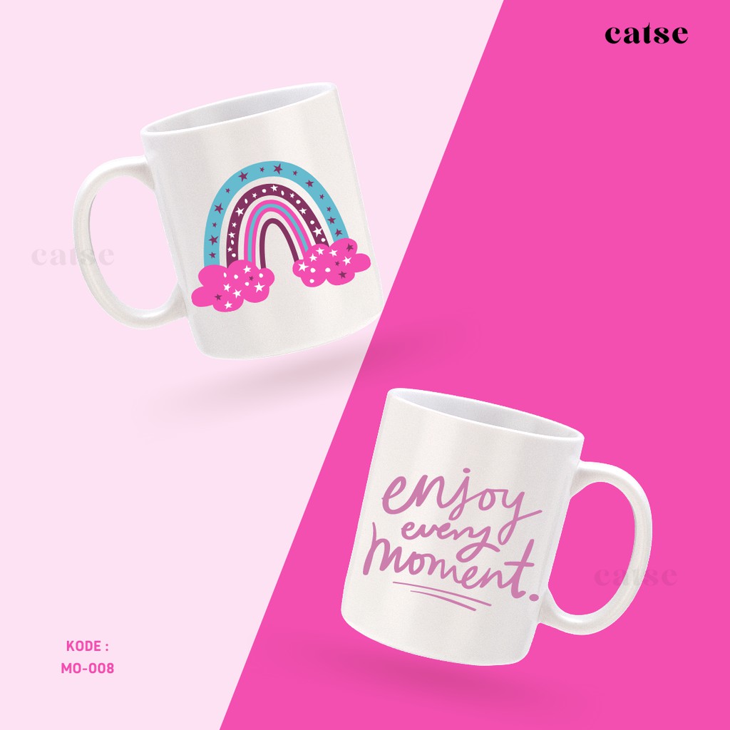 Mug Gelas Cangkir Keramik Aesthetic Estetik Pelangi Rainbow Murah Mo 008 Shopee Indonesia