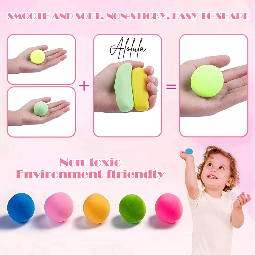 Alolula - Clay Mainan / Lilin Mainan / Clay Mainan Anak / Lilin Mainan Anak / Lilin Mainan Warna Warni / Clay Mainan Anak Isi 12 Murah / Clay Mainan Isi 12 pcs / Lilin Mainan Fun Doh