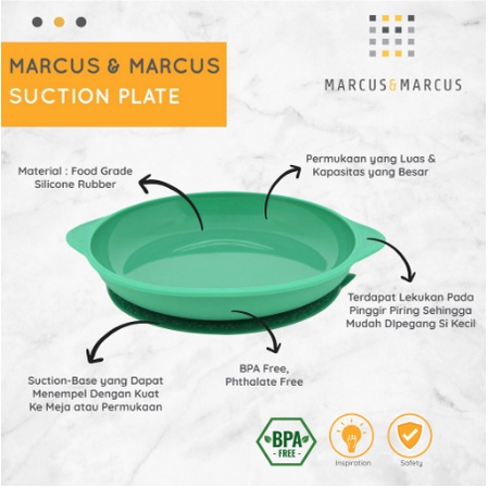 Marcus &amp; Marcus Silicone Suction Plate - Peralatan Makan MPASI