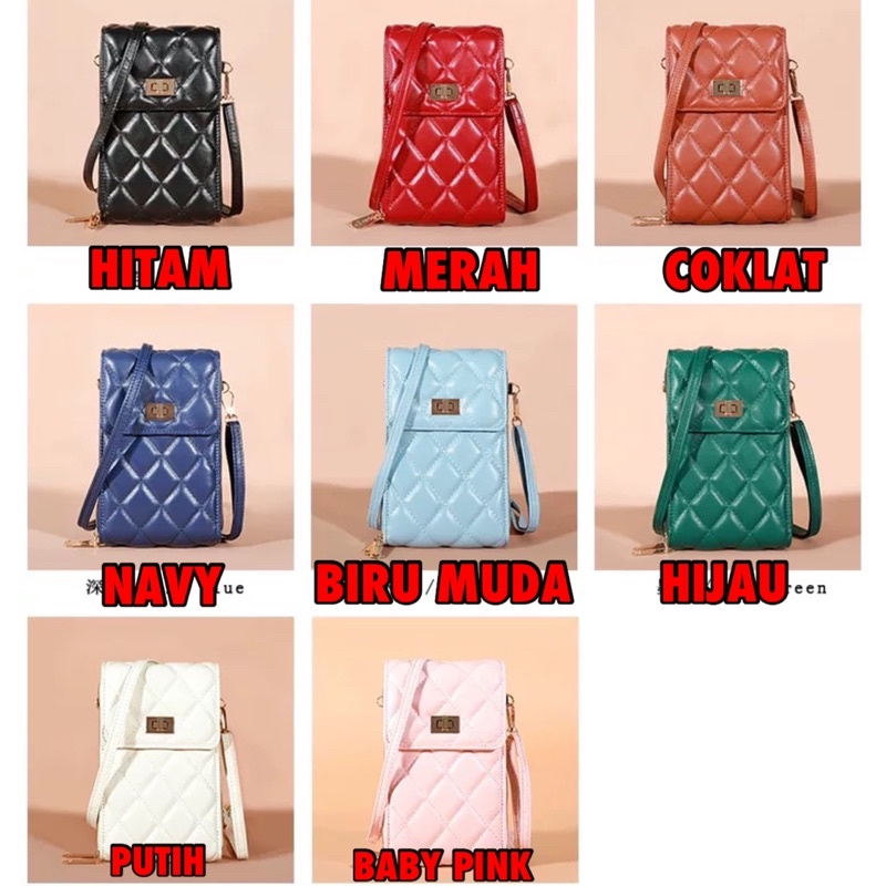 TI 3117 - TAS SELEMPANG HP 2 RESLETING SLINGBAG WANITA IMPORT MURAH BATAM TAS KONDANGAN PESTA - H