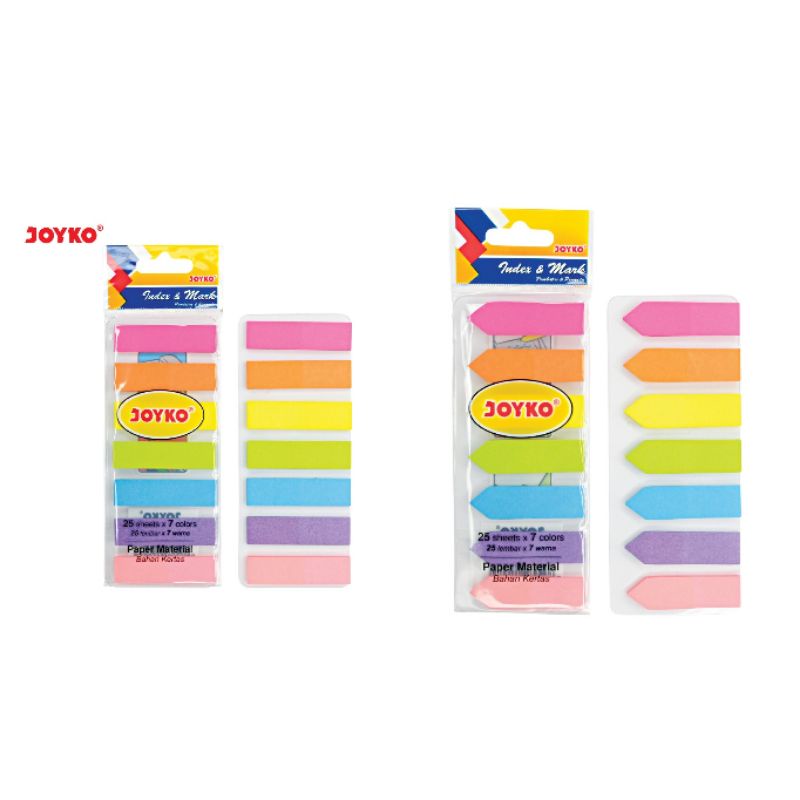 

Pembatas Joyko Kertas Penanda Buku 7 Warna Index & Mark IM-33 IM-32