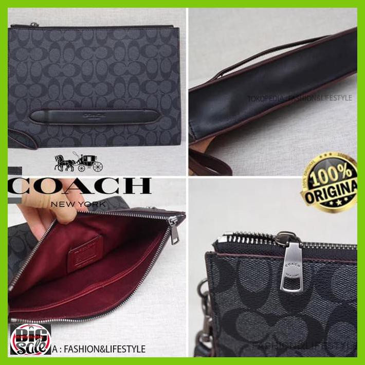 clutchpria- coach pouch manhattan in signature canvas clutch coach original 100% -tas-pria.