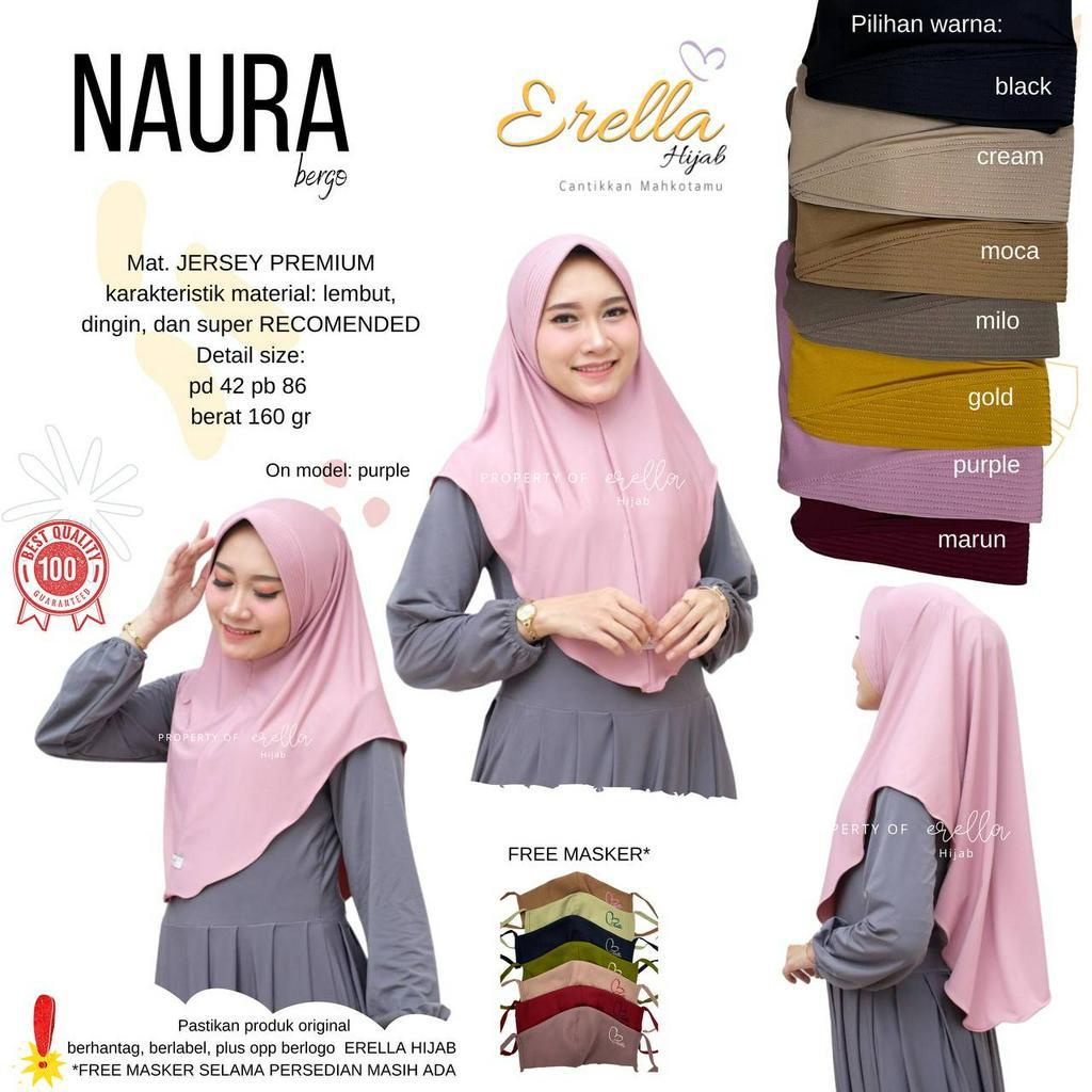 Naura Bergo by Erella Hijab