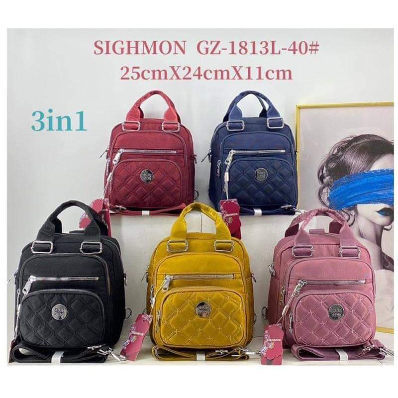 Tas Ransel Multifungsi Sighmon 1813L-40 Bahan Kanvas Terbaru.!!!! Tas Wanita Tas Ransel Wanita Tas Sighmon ORI BISA BAYAR DITEMPAT!!!!