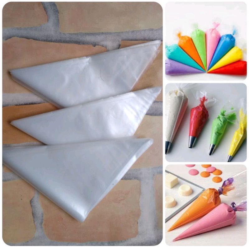 Plastik Segitiga / Piping Bag / Plastik Contong isi 50 pcs