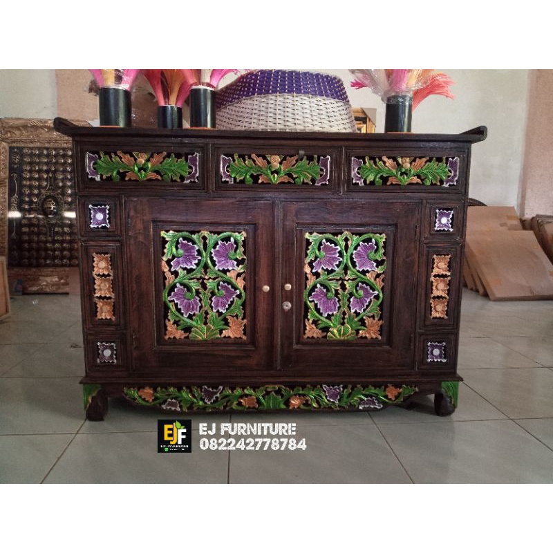 Bufet Pajangan Ukir Jati Bufet Tv Ukir Jati Meja Tv Jati Bufet Ukir Palembang Furniture Mebel MURAH 