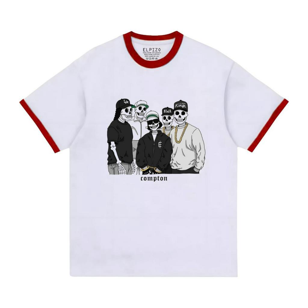 Elpizo Apparel | T-shirt Ringer Tee | Skull Gangs | Pakaian pria | Pakaian wanita | Vintage | Casual