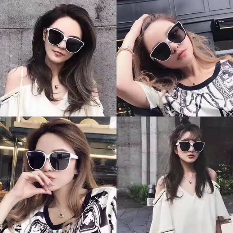 Korean Design Retro Mata Kucing Kacamata Hitam Wanita Sunglasses Tiga Titik GM 02 BIMG