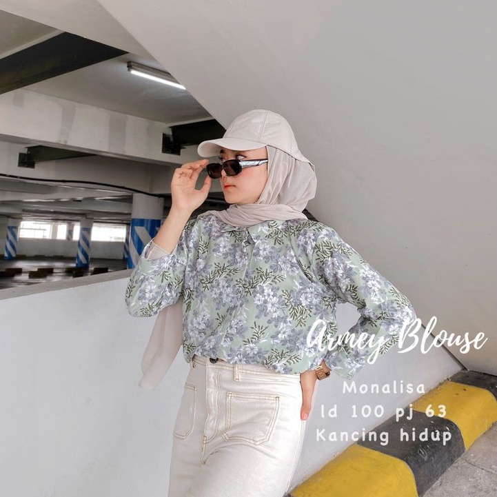 Armey Blouse Kemeja Wanita Archi Atasan Monalisa Motif Bunga